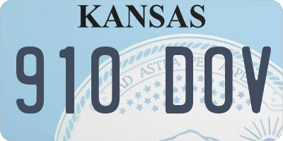 KS license plate 910DOV