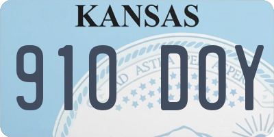 KS license plate 910DOY
