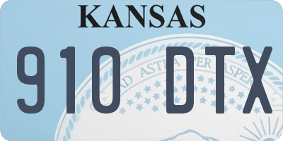 KS license plate 910DTX