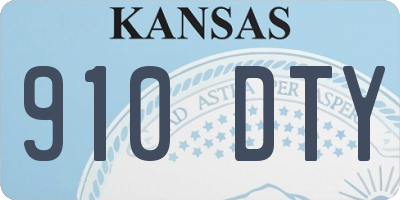 KS license plate 910DTY