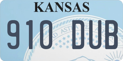 KS license plate 910DUB