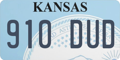 KS license plate 910DUD