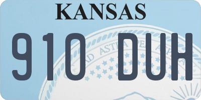 KS license plate 910DUH