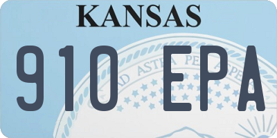 KS license plate 910EPA
