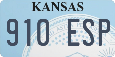 KS license plate 910ESP