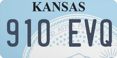 KS license plate 910EVQ