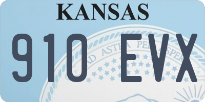KS license plate 910EVX