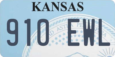 KS license plate 910EWL