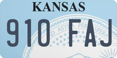 KS license plate 910FAJ