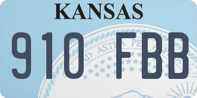 KS license plate 910FBB