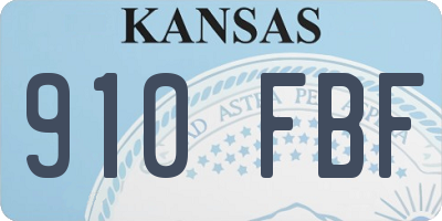 KS license plate 910FBF