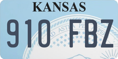 KS license plate 910FBZ