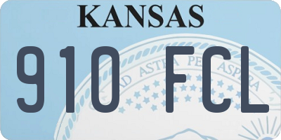 KS license plate 910FCL