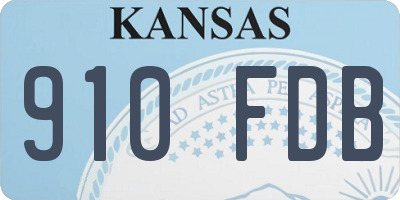 KS license plate 910FDB