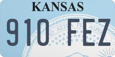 KS license plate 910FEZ