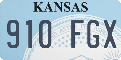 KS license plate 910FGX
