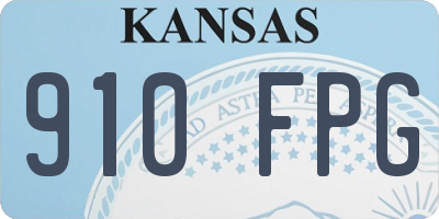 KS license plate 910FPG