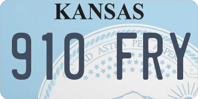 KS license plate 910FRY