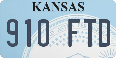 KS license plate 910FTD