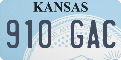 KS license plate 910GAC