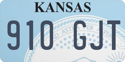 KS license plate 910GJT