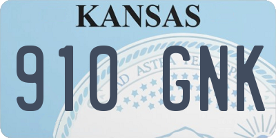 KS license plate 910GNK