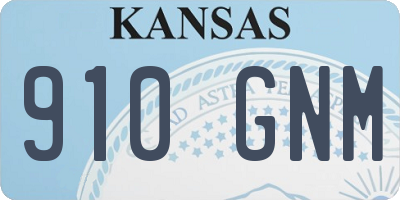 KS license plate 910GNM