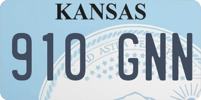KS license plate 910GNN