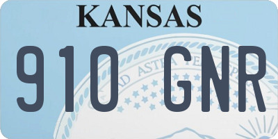 KS license plate 910GNR