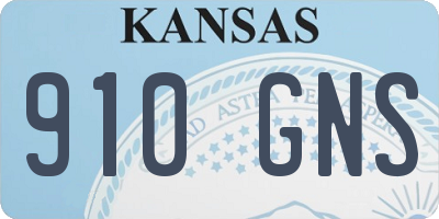 KS license plate 910GNS