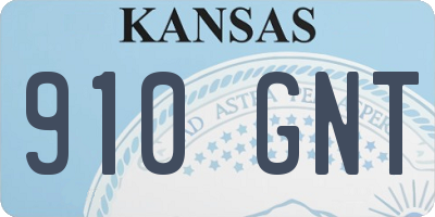 KS license plate 910GNT