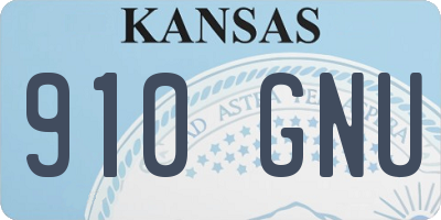 KS license plate 910GNU