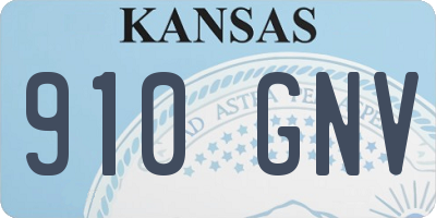KS license plate 910GNV