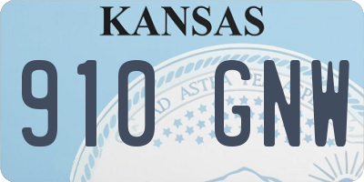 KS license plate 910GNW