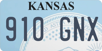 KS license plate 910GNX