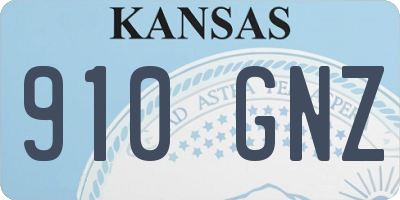 KS license plate 910GNZ