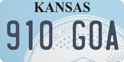KS license plate 910GOA
