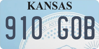 KS license plate 910GOB