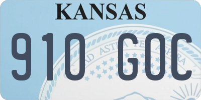 KS license plate 910GOC
