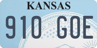 KS license plate 910GOE