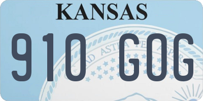 KS license plate 910GOG