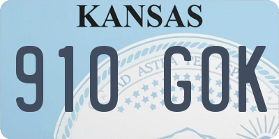 KS license plate 910GOK