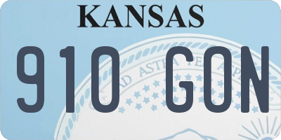 KS license plate 910GON