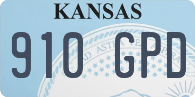 KS license plate 910GPD