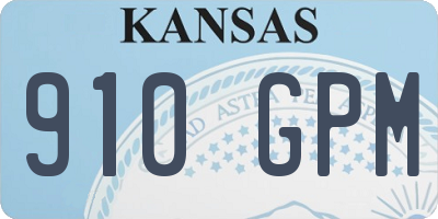 KS license plate 910GPM