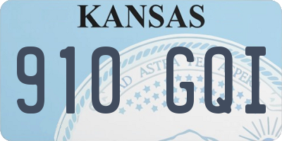 KS license plate 910GQI