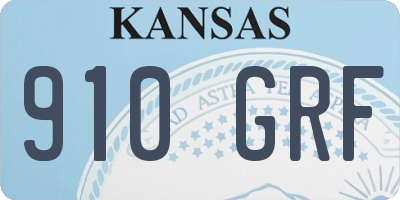 KS license plate 910GRF