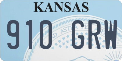 KS license plate 910GRW