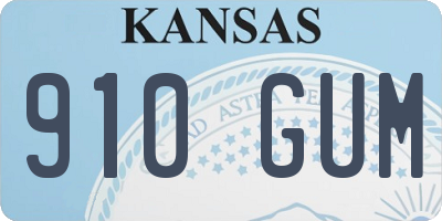 KS license plate 910GUM