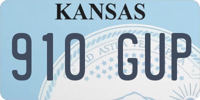 KS license plate 910GUP